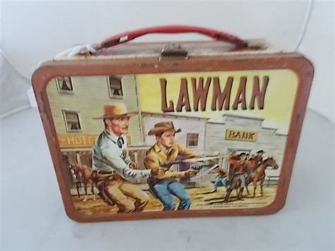 vintage lawman metal lunch box etsy|Vintage Western TV Series LAWMAN Tin Metal Lunchbox .